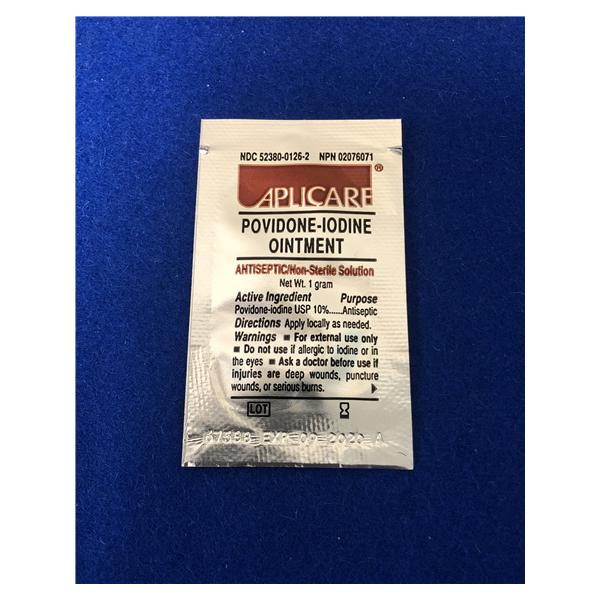 Ointment Povidone Iodine 10% 1gm 200/Bx, 10 BX/CA